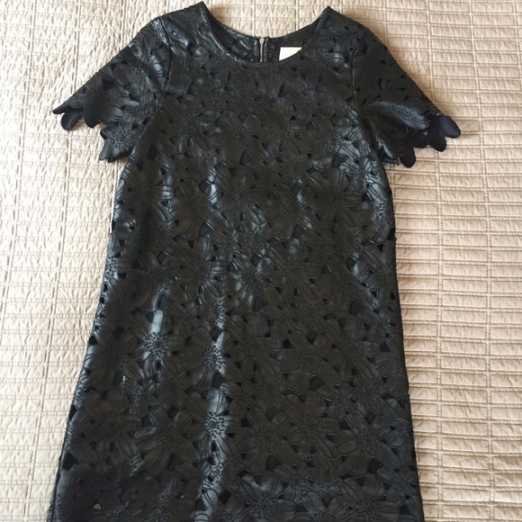 Nordstrom J.O.A. Laser-Cut Faux Leather Mini Dress - Picture 1 of 5